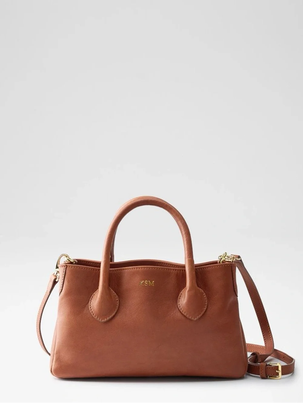 Mark & Graham Classic Leather Satchel Handbag with Crossbody Stap